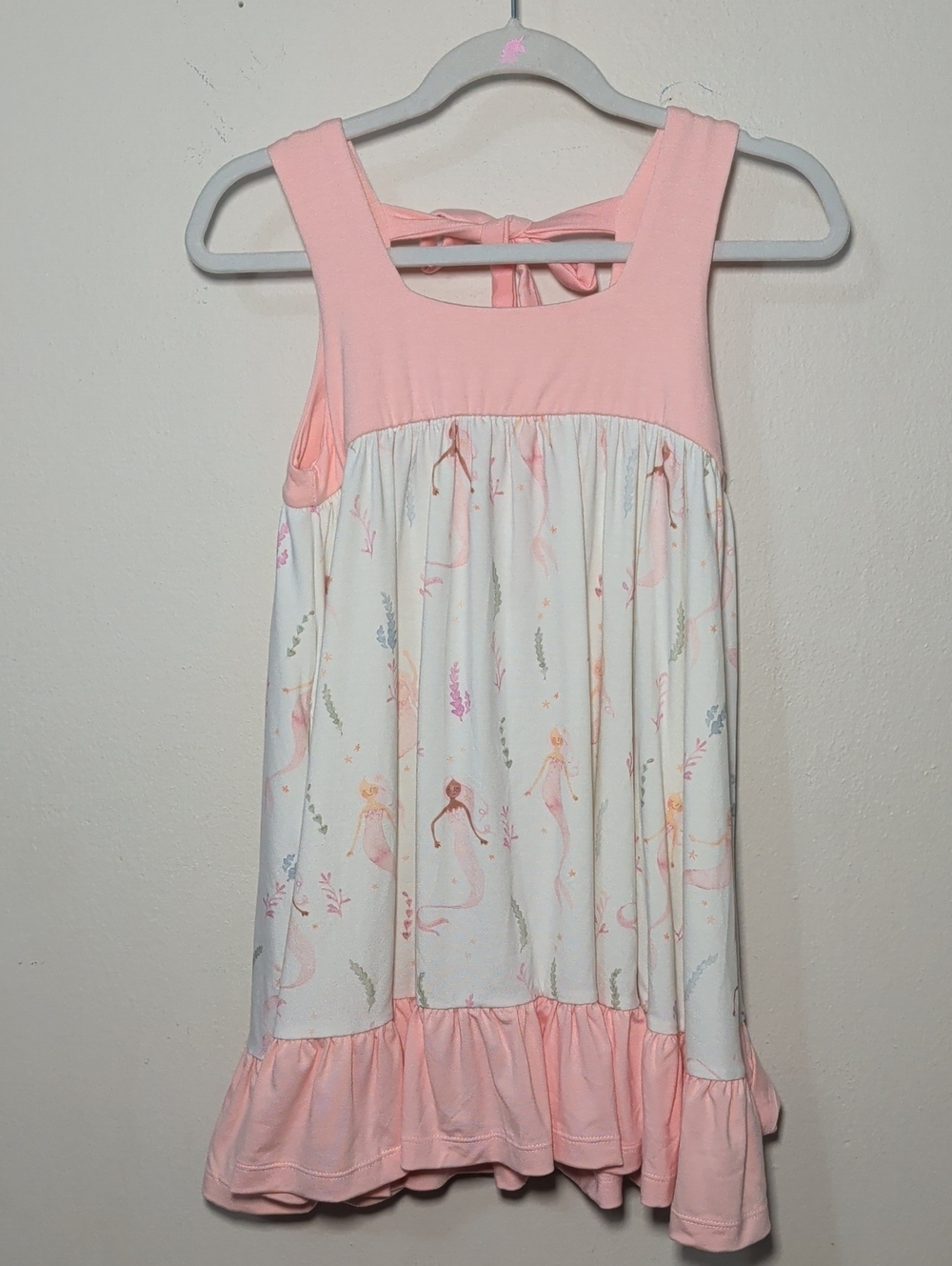 Omi Jo Aunt Heart Tunic Pink Mermaid Print Ruffle Hem NEW Girls Size 5